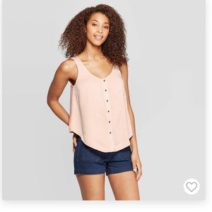 Scoop Neck Button Front Tanktop- New w/ Tags